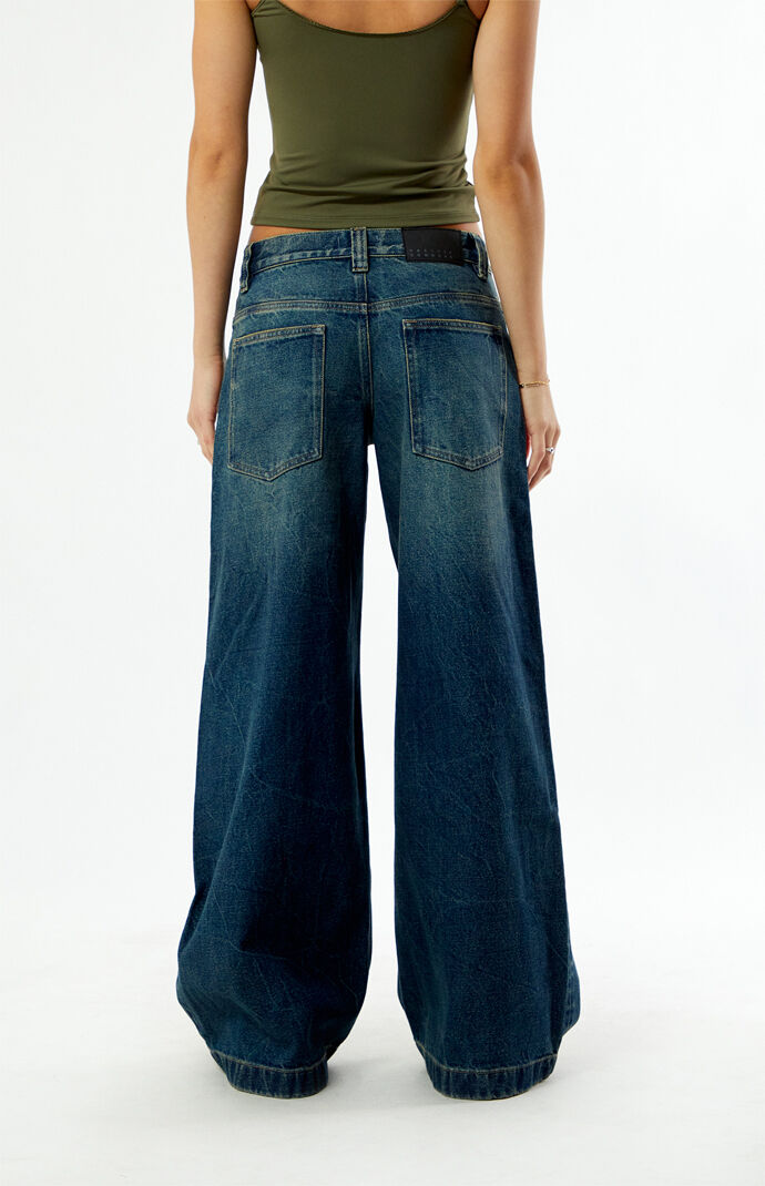 ◆TOOMUCHTAX◆ LOW RISE LOOSEFIT JEANS DARK BLUE TOOMUCHTAX Low Rise Loose-Fit Jeans - Blue | International Store