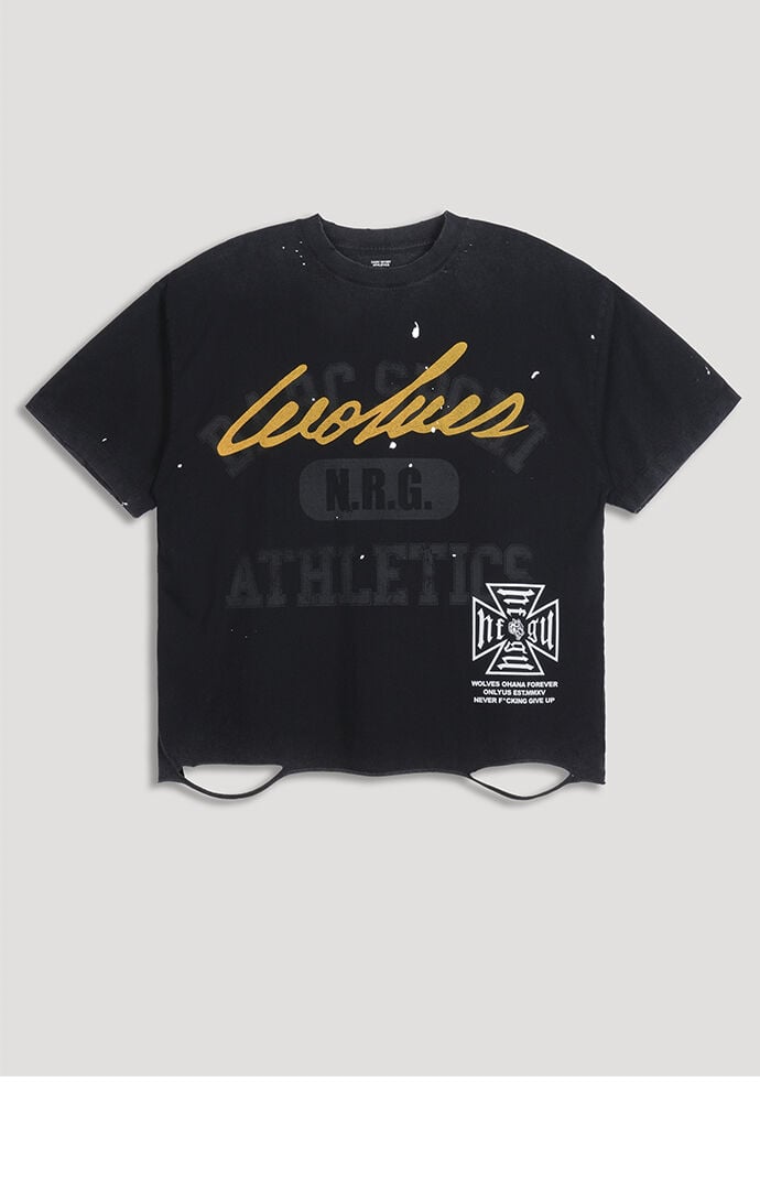 DARC SPORT ATHLETICS SSDDNFGU N.R.G. Grunge Raw Hem Cropped Oversized T-Shirt DARC SPORT ATHLETICS SSDDNFGU N.R.G. Grunge Raw Hem Cropped Oversized T-Shirt