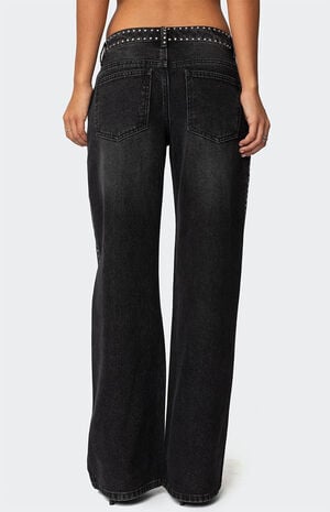Quincy Studded Low Rise Baggy Jeans image number 5
