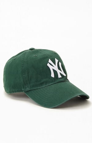 Forest Green NY Yankees Strapback Dad Hat image number 1