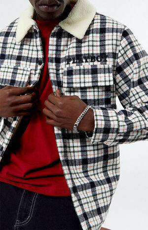 By PacSun Black & White Sherpa Shacket image number 3