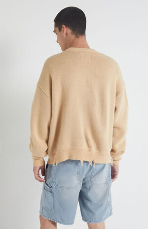 Cropped & Destroyed Tiger Crew Neck Sweater image number 3