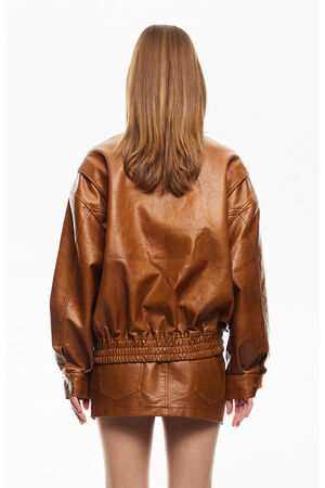 Faux Leather Kenny Bomber Jacket image number 3