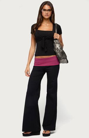 Maci Striped Foldover Pants image number 5