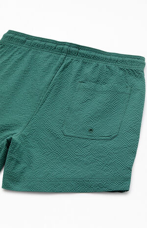 Green&nbsp;Seersucker 4.5" Swim Trunks image number 4