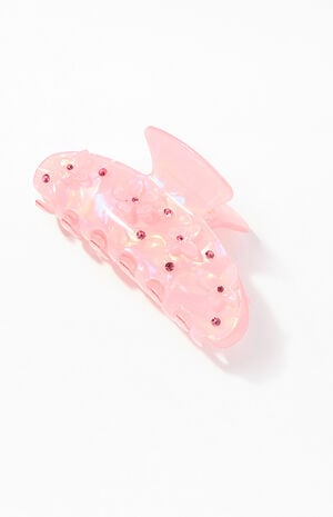 Pink Flower Hair Claw Clip image number 1