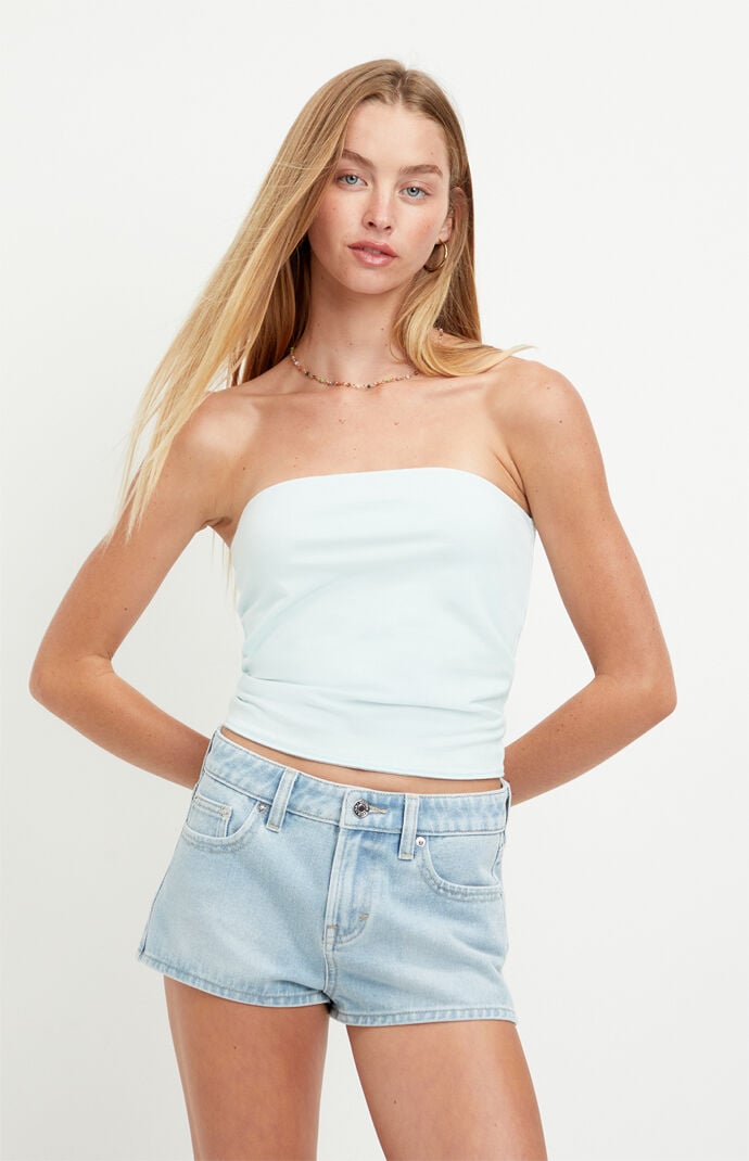 Pacsun Jamie Low Rise Jean Micro Shorts Light Blue