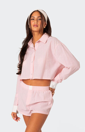 Lea Cropped Button Up Shirt image number 1