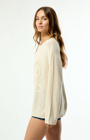 Soft Wave Textured Floral Sweater image number 3