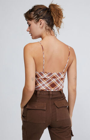 Plaid Marine Notched Tank Top image number 3