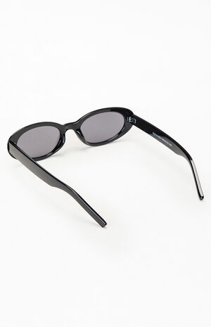 Zoe Black Oval Sunglasses image number 2