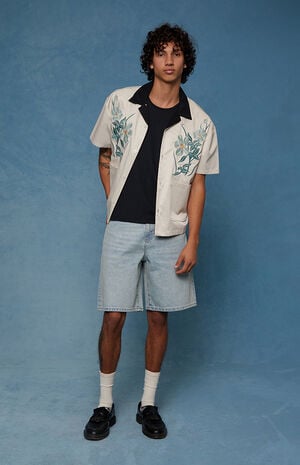 Parker Baggy Denim Shorts Light Blue Tint image number 2