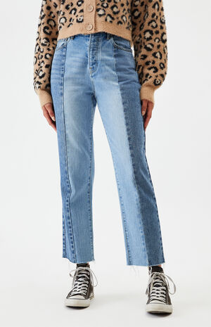 PacSun Two Panel High Waisted Straight Leg Jeans