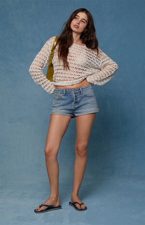 Jamie Denim Micro Shorts Medium Blue image number 1