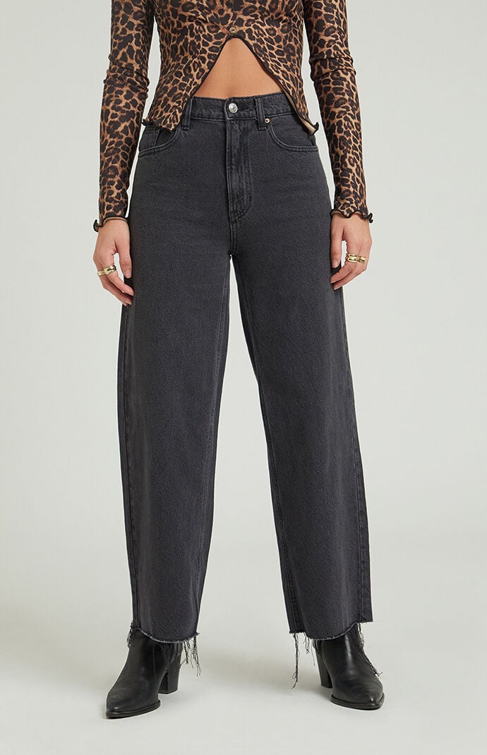 【YOURNUS】Kerrigan Black Crop Denim Pants Plus Size Black Stretch Wide Leg Cropped Jeans | Yours Clothing