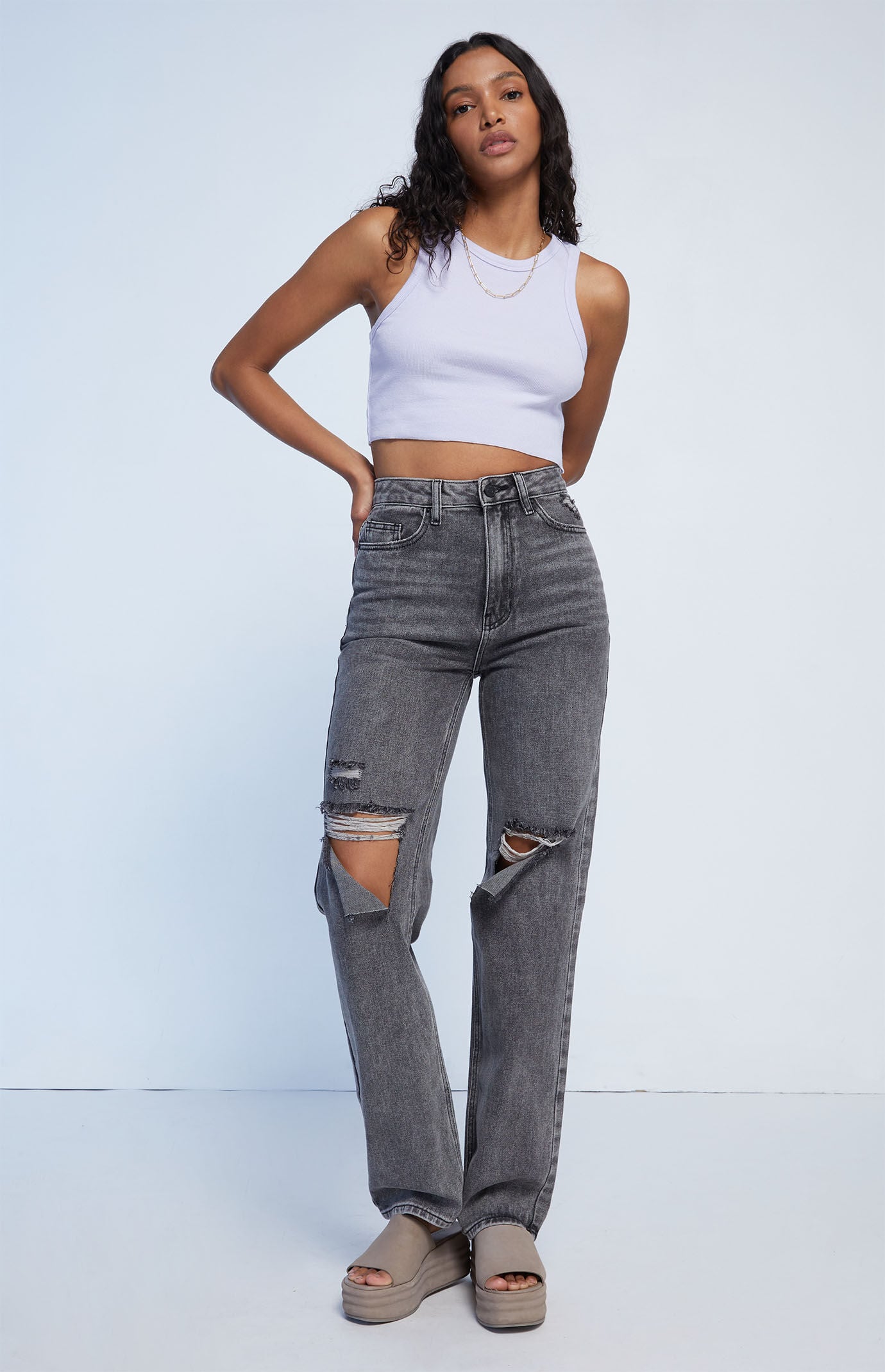 PacSun Washed Black Ripped Boyfriend 
