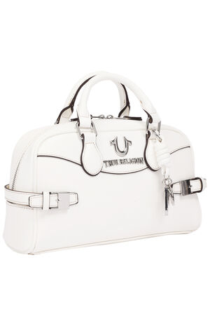 Brooks Smooth Faux Leather Belted Satchel Bag image number 2
