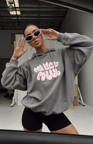 Gray Bubble Text Hoodie image number 3