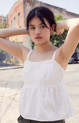 White Woven Cami Top image number 1