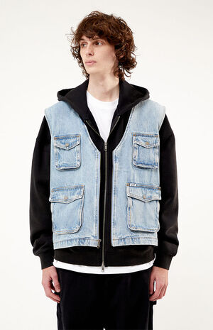 Denim Cargo Vest image number 1