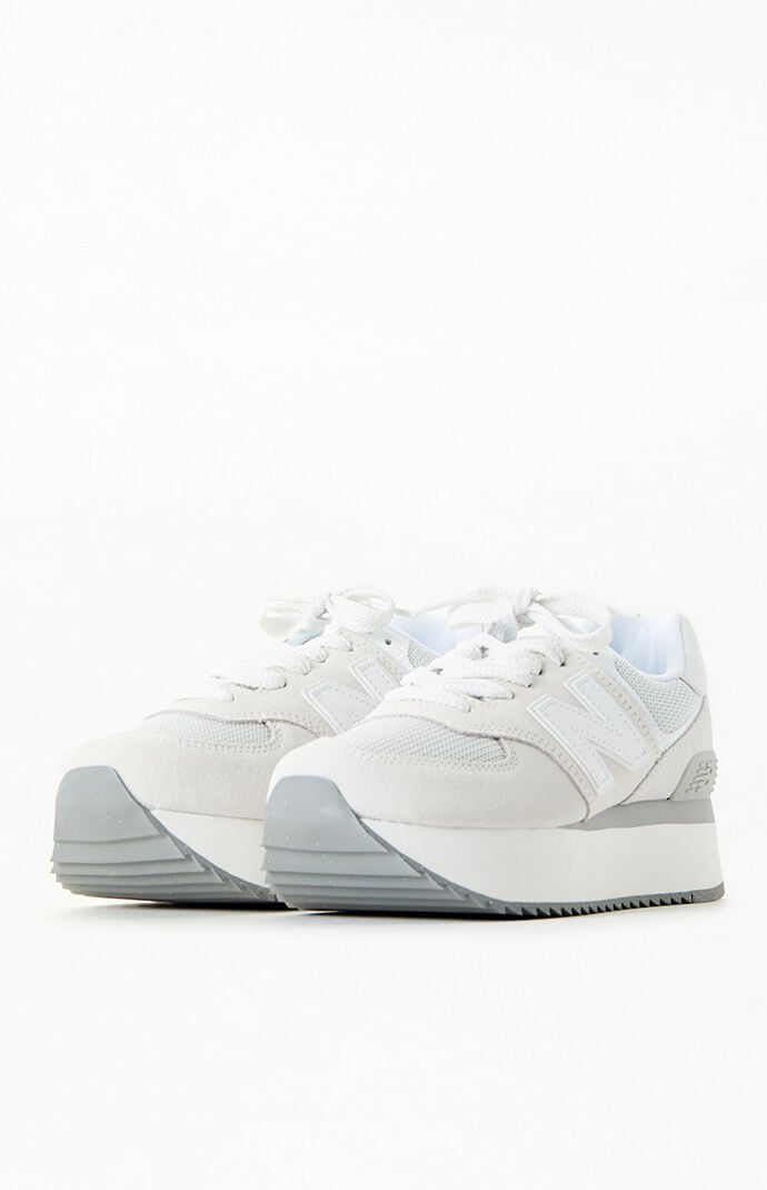 New Balance Women's White 574 Platform Sneakers | PacSun