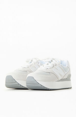 Women's White 574 Platform Sneakers image number 2