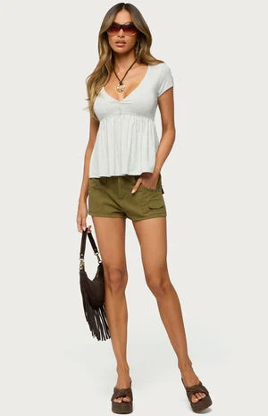 Chere V Neck Babydoll Top image number 5
