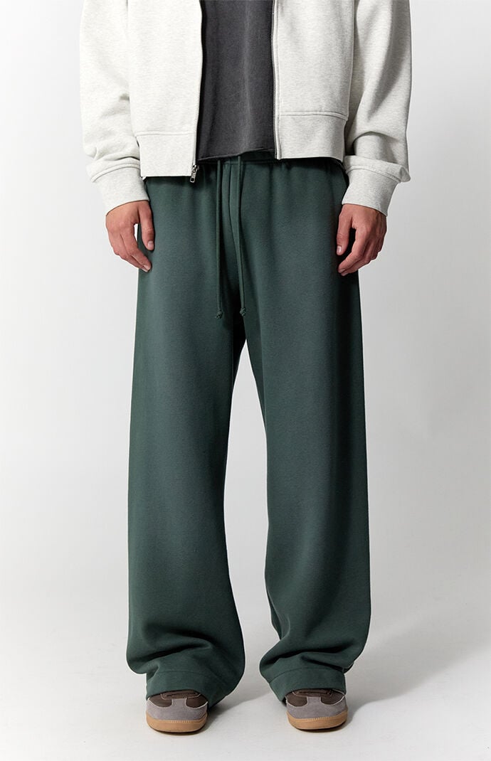 Pacsun Green Washed Fleece Extreme Baggy Sweatpants | Pacsun
