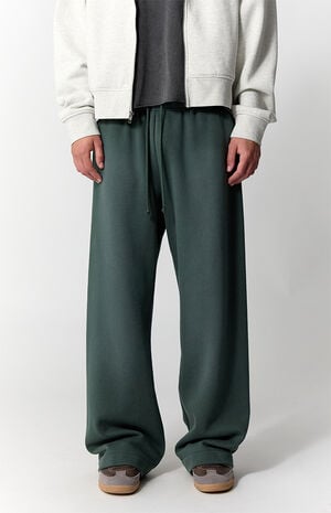 Green Washed Fleece Extreme Baggy Sweatpants image number 2