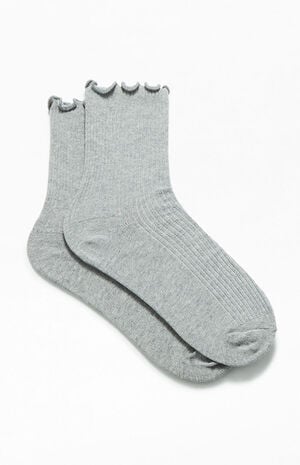 Solid Ruffle Socks image number 2