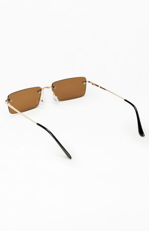Brown Rimless Glasses Near Me Brown Rimless Metal Sunglasses