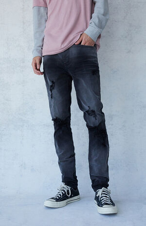 Pacsun Black Washed Stacked Skinny Jeans PacSun