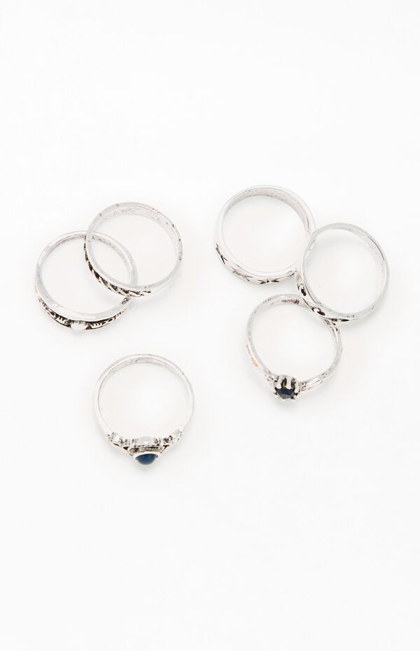 LA Hearts 6 Pack Etched Rings