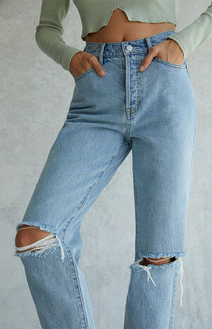 Stone Marble High Waisted Straight Leg Jeans | PacSun | PacSun