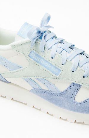 Women's Blue Classic Leather & Suede Sneakers image number 6