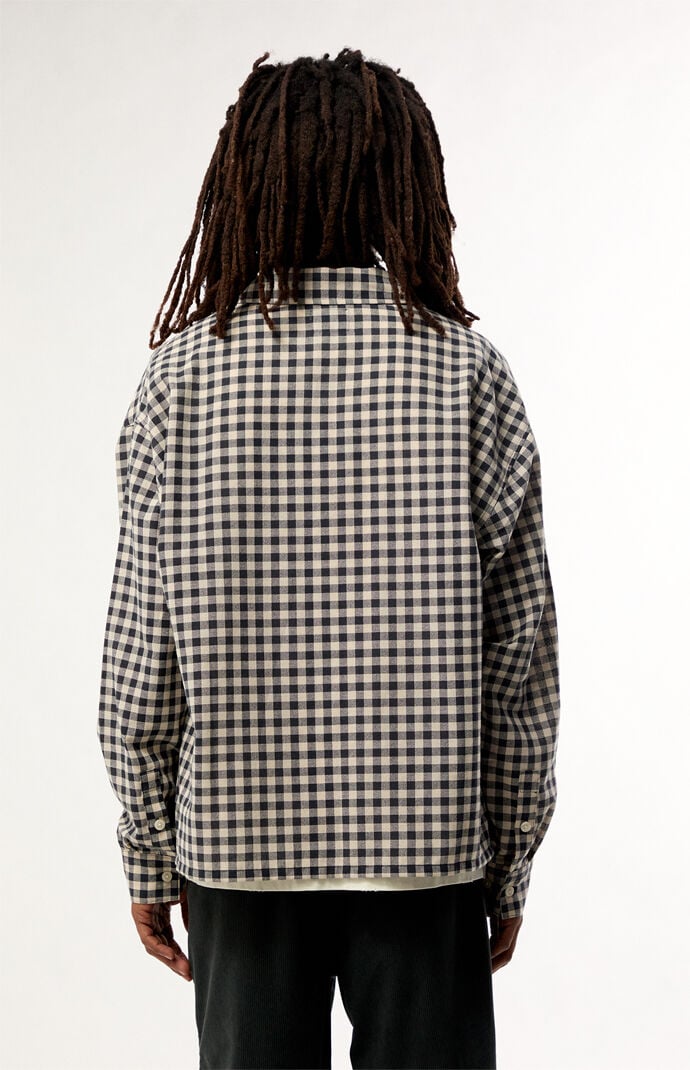 Pacsun Black & White North Plaid Long Sleeve Shirt