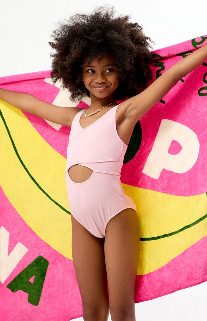 Pacsun Kids Pink Cutout One Piece Swimsuit | Pacsun