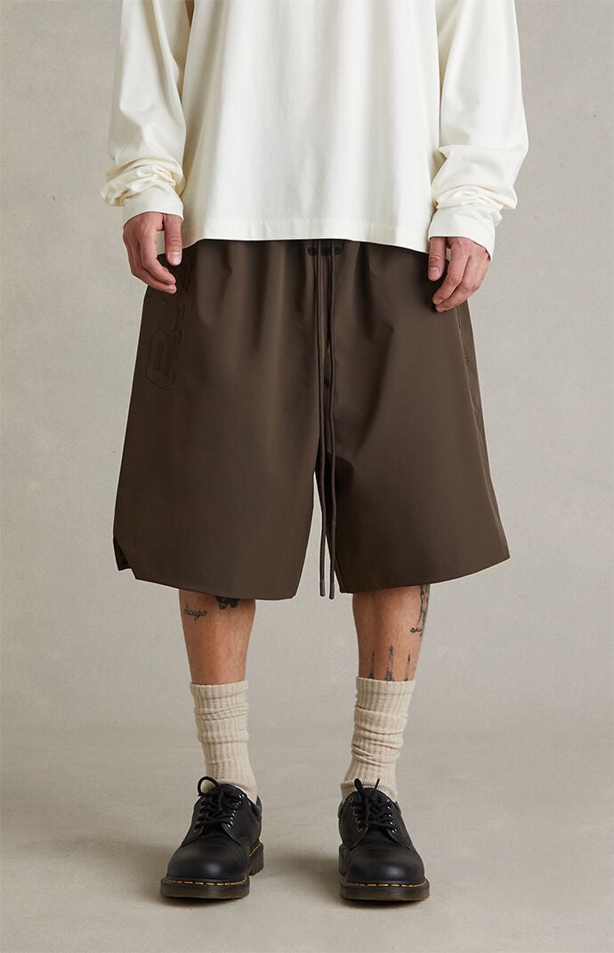 Fear of God ESSENTIALS Brown Active Trace Relaxed Shorts