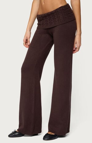Lula Cable Knit Foldover Pants image number 2