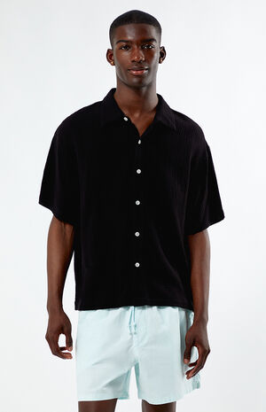 Black Boxy Button Down Shirt image number 1