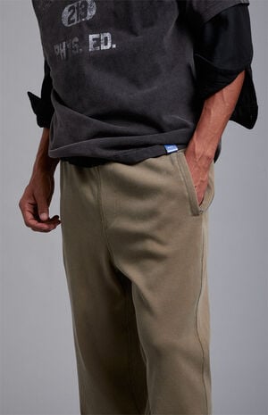 Green Ribbed Baggy Sweatpants image number 5