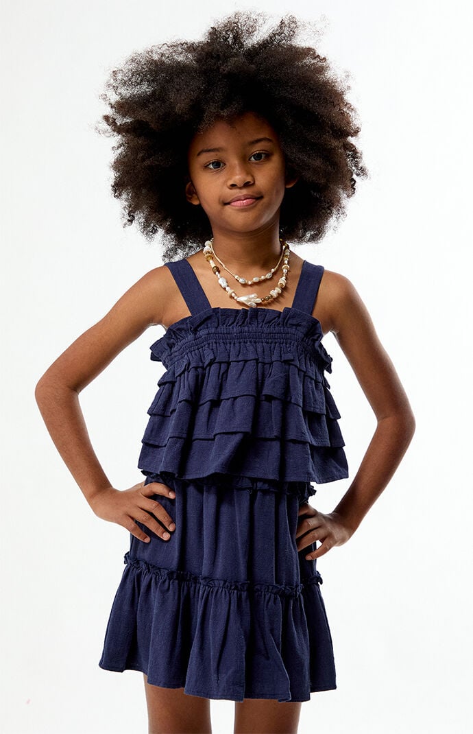 Pacsun Kids Navy Ruffle Tank Top