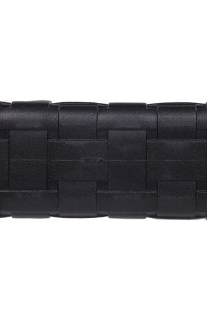 Black Small Woven Crocssbody Tote Bag image number 7