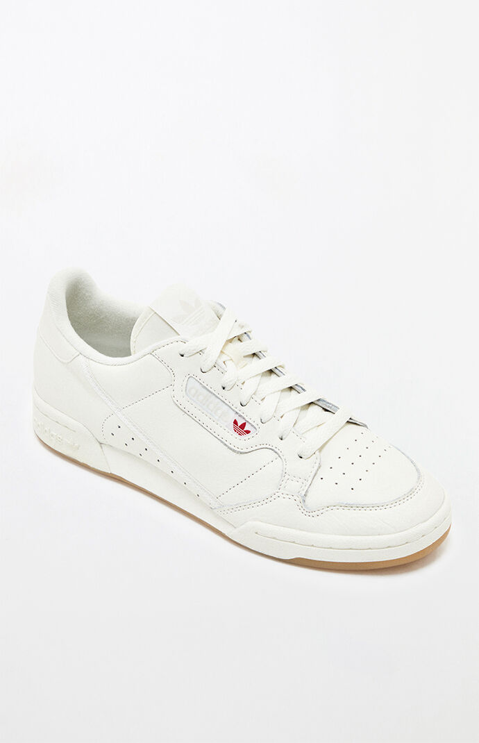 adidas originals continental 80 sneakers in white with gum sole