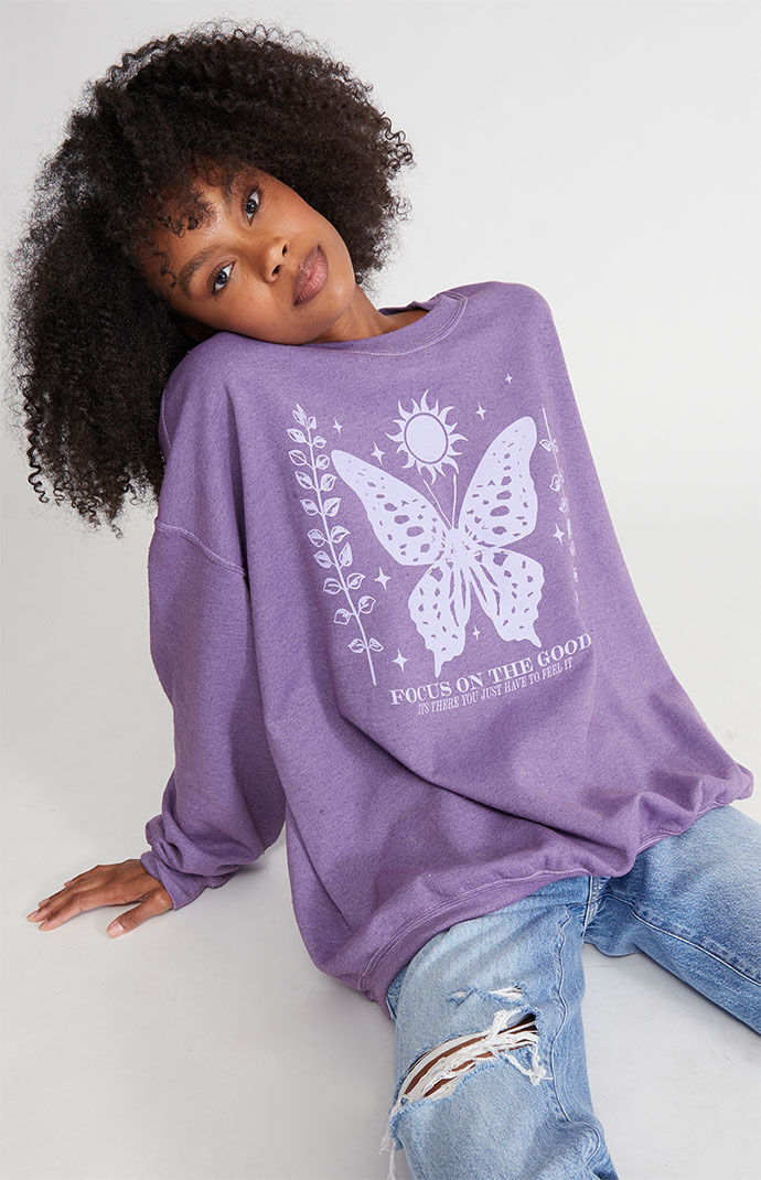 Purple butterfly on sale sweatshirt