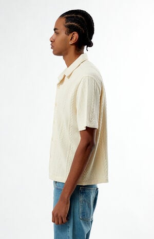 Cable Cream Jacquard Camp Shirt image number 3