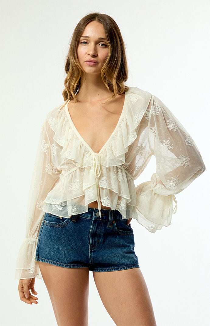 Steve Madden Montana Ruffle Knit Top