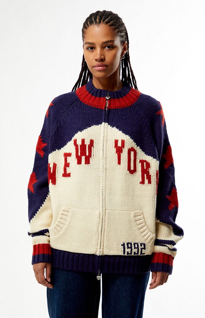 Daisy Street Storm Knit Mock Neck Zip Up Sweater | Pacsun