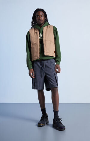 Black Baggy Cargo Shorts image number 2