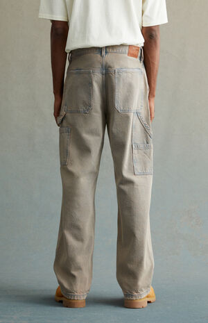 Overdyed Brown Baggy Carpenter Jeans image number 4